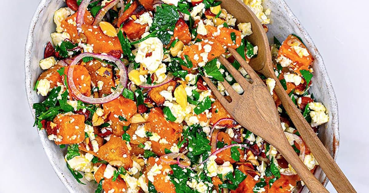 Salade de patate douce et oignon